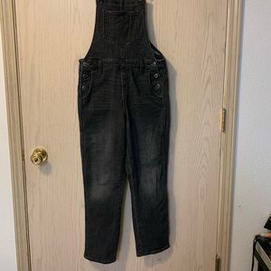 Old Navy slim faded black overalls